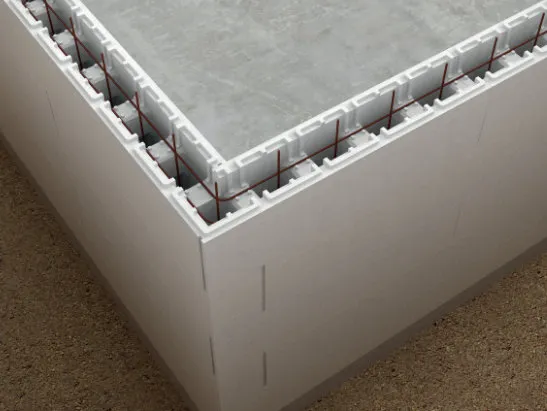 zoom sur l'intérieur d'un bloc polystyrène