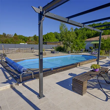 Piscine bois Océa enterré avec enrouleur de bâche