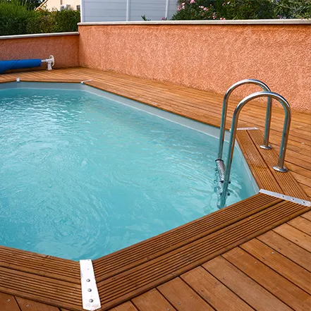 Piscine bois Océa enterré en bois clair 2