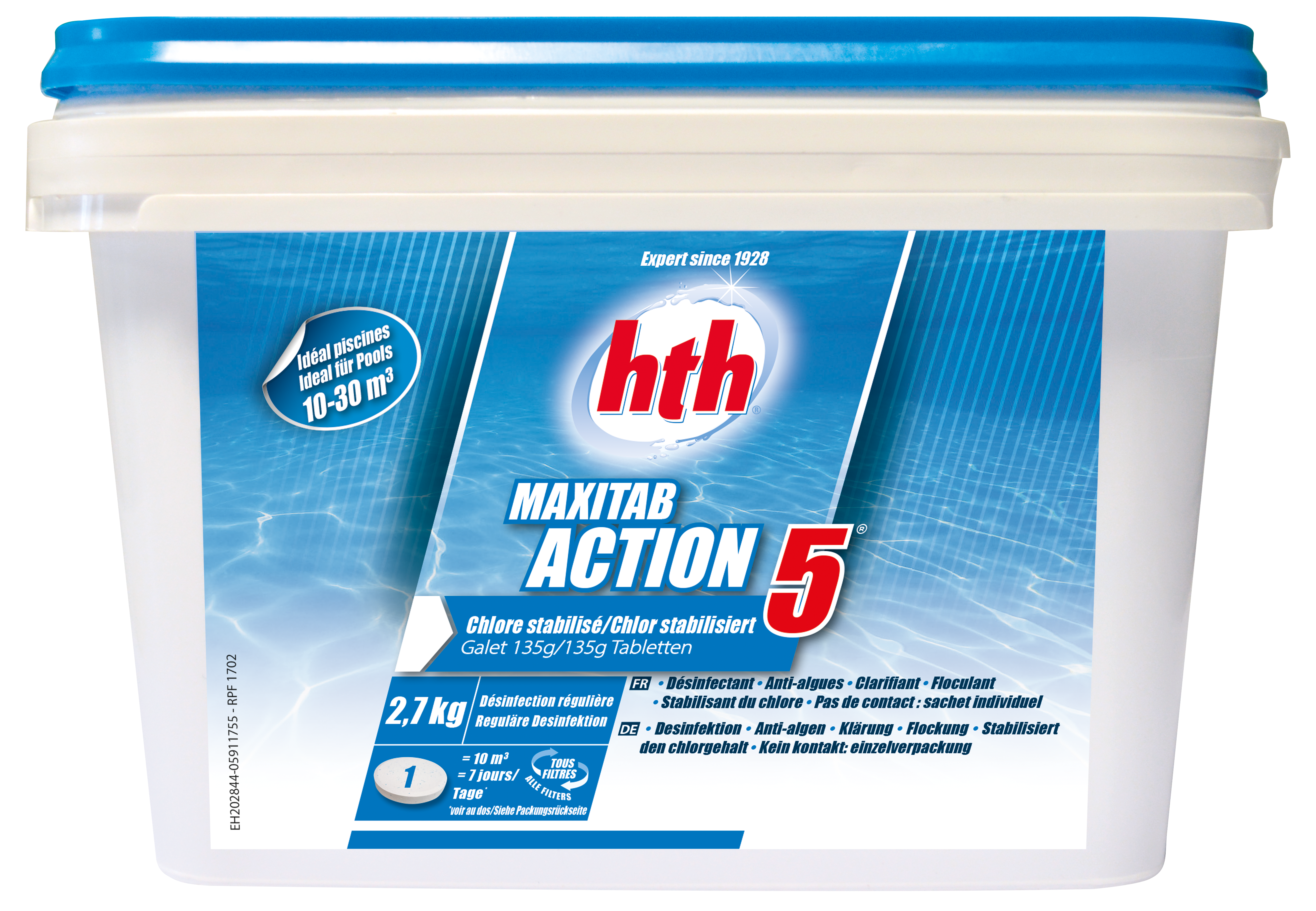 Produit de désinfection pour piscine HTH Maxitab Action 5
