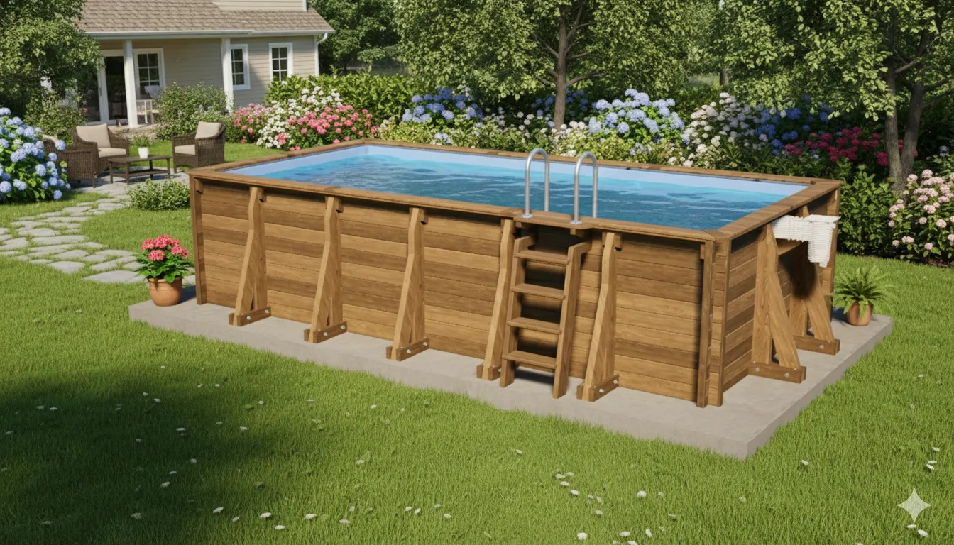 Piscine extérieur en bois oasis piscines