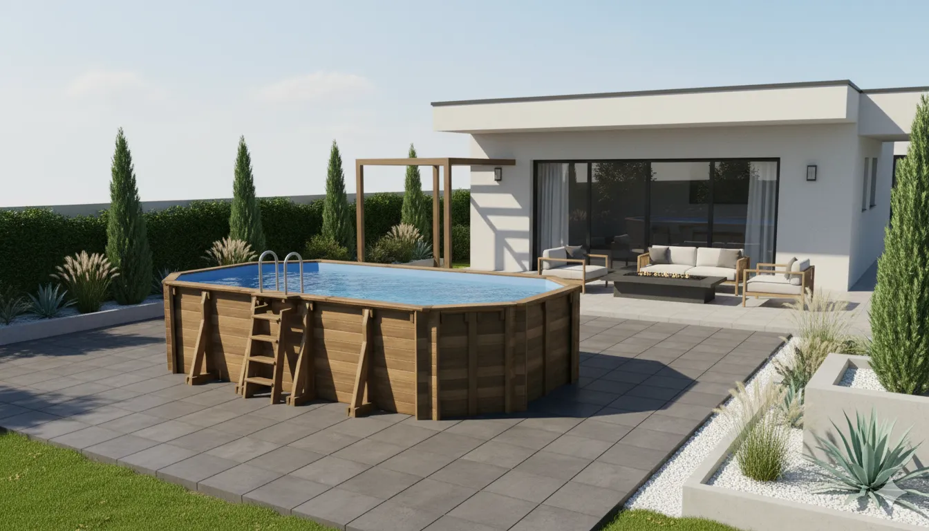 Piscine extérieur en bois oasis piscines