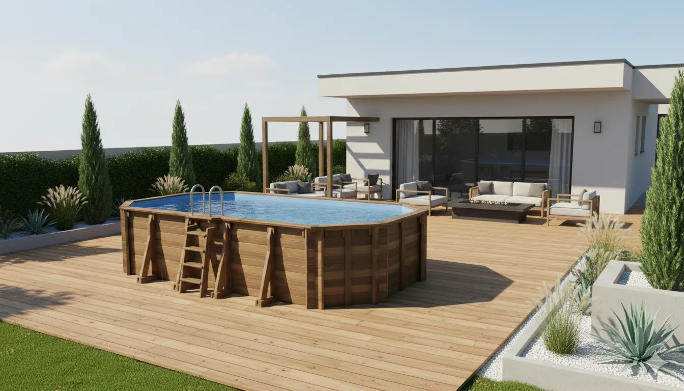 Piscine extérieur en bois oasis piscines