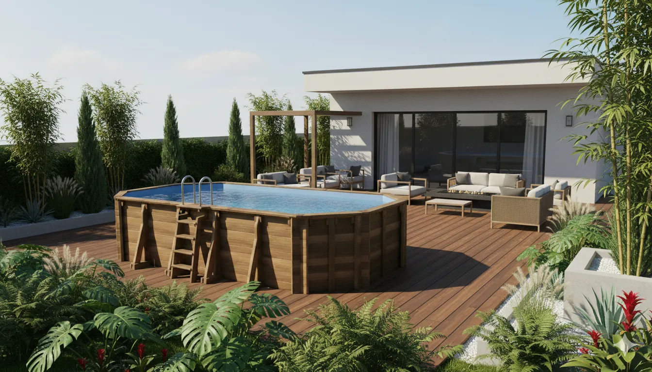 Piscine extérieur en bois oasis piscines